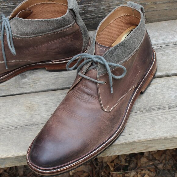 Cole Haan Brown Oiled Leather and Gray Suede Chukka, Men's 10.5 M, EUC - Picture 4 of 13